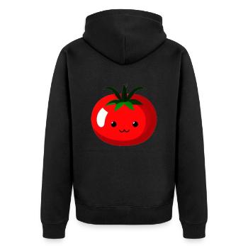 Tomaten Comic Tomate süß Cartoon 4 - Unisex Premium Bio Zip Hoodie - Schwarz - Hinten - Nico (187cm)