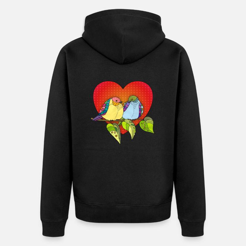 Oiseaux - Veste à capuche bio Premium Unisexe - noir