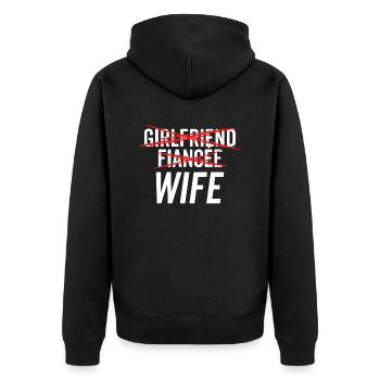 Girlfriend Fiancée Wife - Unisex Premium Organic Zip Hoodie - black - Back - Nico (187cm)
