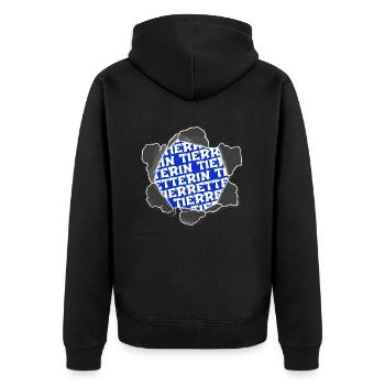 statement fußspuren lieben umweltschutz - Unisex Premium Bio Zip Hoodie - Schwarz - Hinten - Nico (187cm)