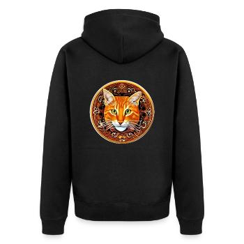 test - Unisex Premium Bio Zip Hoodie - Schwarz - Hinten - Nico (187cm)