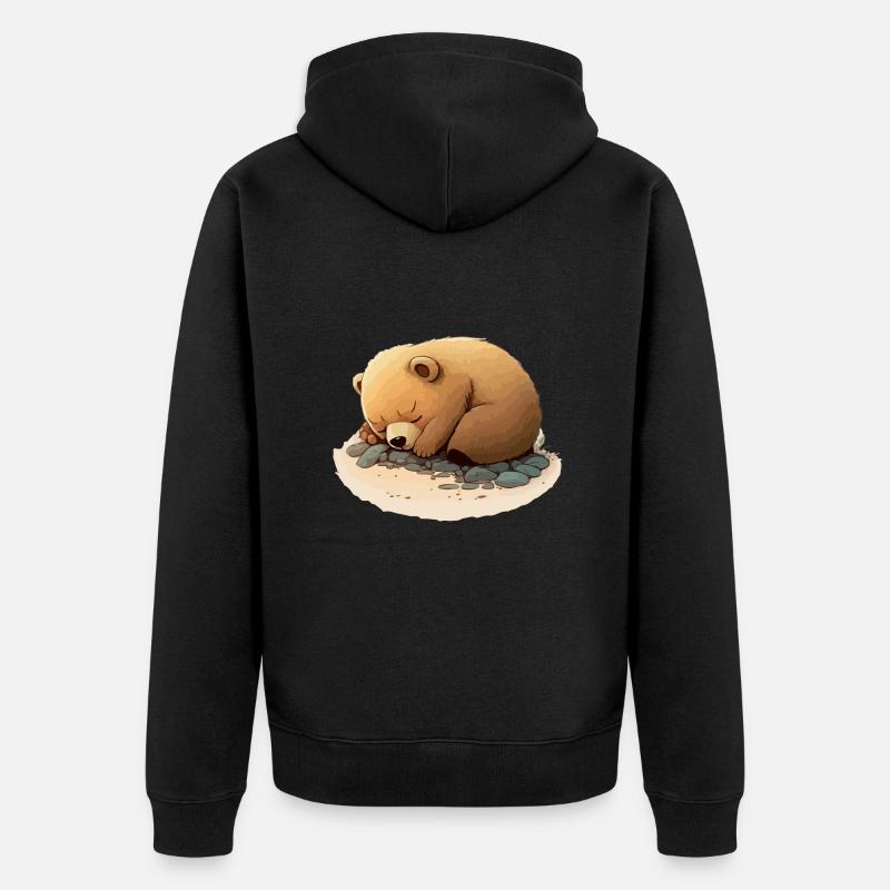 Lolou le petit ourson - Veste à capuche bio Premium Unisexe - noir
