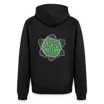 biber hund 10 geburtstag gegen tierquälerei - Unisex Premium Bio Zip Hoodie - Schwarz - Hinten - Nico (187cm)