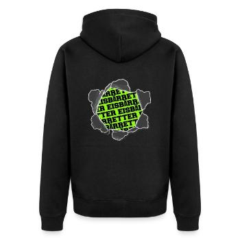 frohe weihnachten freundlich animal rights - Unisex Premium Bio Zip Hoodie - Schwarz - Hinten - Nico (187cm)