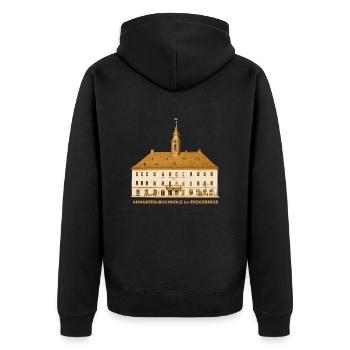 Annaberg Buchholz Rathaus Erzegebirge Sachsen - Unisex Premium Bio Zip Hoodie - Schwarz - Hinten - Nico (187cm)