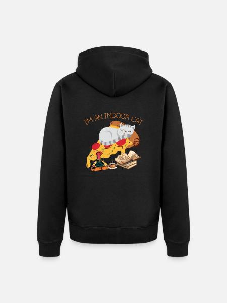 Indoor cat - Unisex Premium Organic Zip Hoodie - black