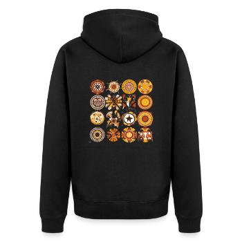 Afrikanische Folklore - Unisex Premium Bio Zip Hoodie - Schwarz - Hinten - Nico (187cm)