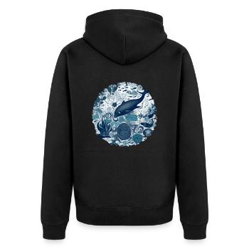 Wonders of the Ocean - Unisex Premium Organic Zip Hoodie - black - Back - Nico (187cm)