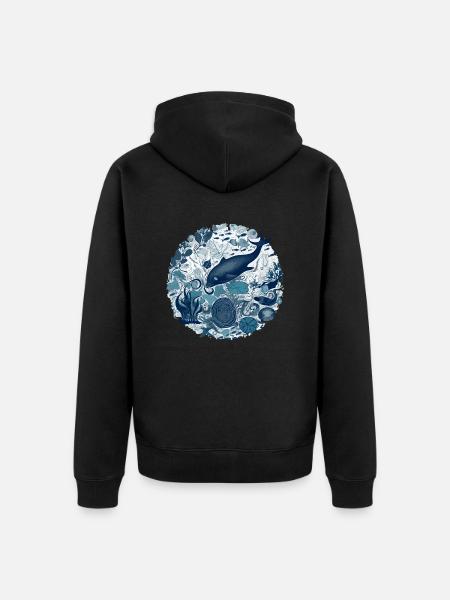 Wunder des Ozeans - Unisex Premium Bio Zip Hoodie - Schwarz