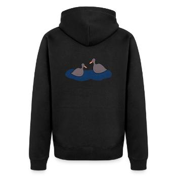 Ducks swimming in pond - Unisex Premium Organic Zip Hoodie - black - Back - Nico (187cm)
