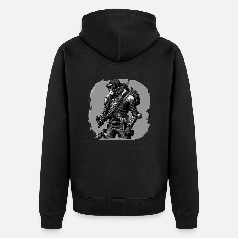 Singe rebelle - Veste à capuche bio Premium Unisexe - noir