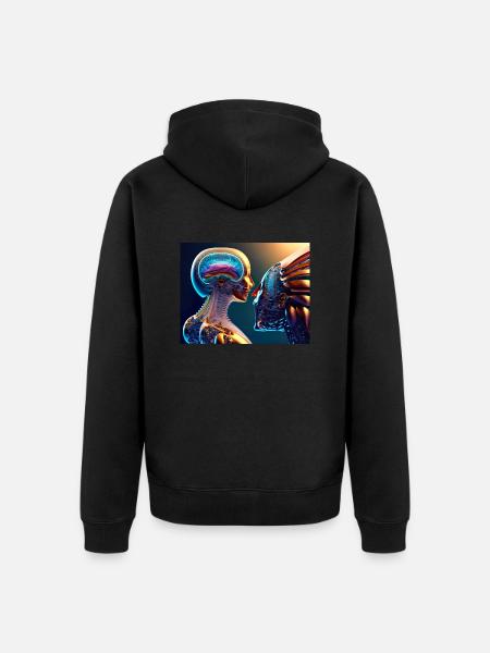 Biomechanical Indian - Unisex Premium Organic Zip Hoodie - black