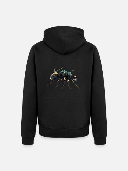 Ant Bee Robot - Unisex Premium Organic Zip Hoodie - black
