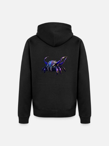 Roboter Krabbe - Unisex Premium Bio Zip Hoodie - Schwarz