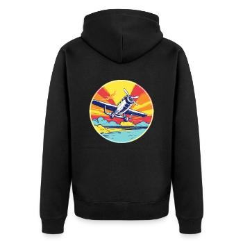 Recreational aircraft - Unisex Premium Organic Zip Hoodie - black - Back - Nico (187cm)