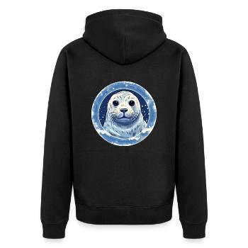 Phoque mignon - Veste à capuche bio Premium Unisexe - noir - Dos - Nico (187cm)