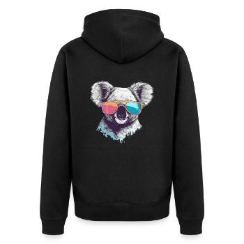 Timy le koala à lunettes - Veste à capuche bio Premium Unisexe - noir - Dos - Nico (187cm)