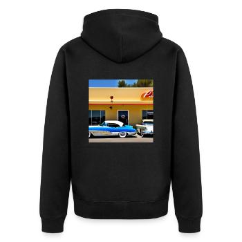 C23 - Unisex Premium Bio Zip Hoodie - Schwarz - Hinten - Nico (187cm)