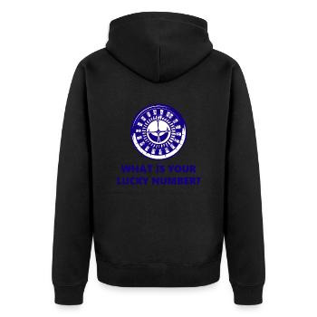 boardgame chess backgammon game night - Unisex Premium Bio Zip Hoodie - Schwarz - Hinten - Nico (187cm)