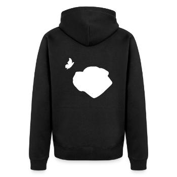 Bullmastiff mit Schmetterling - Unisex Premium Bio Zip Hoodie - Schwarz - Hinten - Nico (187cm)