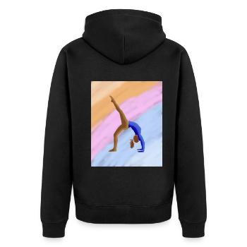 Yoga, Asana - alles nur kein Stress - Unisex Premium Bio Zip Hoodie - Schwarz - Hinten - Nico (187cm)