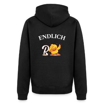 Endlich Rente Humor Ente Geschenk - Unisex Premium Bio Zip Hoodie - Schwarz - Hinten - Nico (187cm)