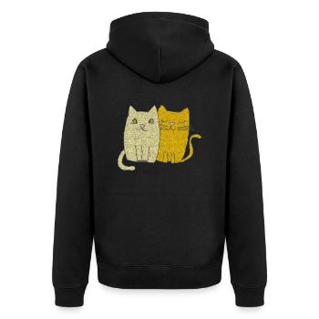 L’amour des chats - Veste à capuche bio Premium Unisexe - noir - Dos - Nico (187cm)