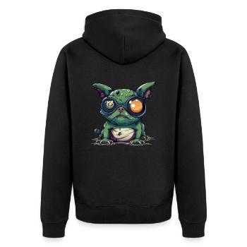 Yno le streum - Unisex Premium Organic Zip Hoodie - black - Back - Nico (187cm)
