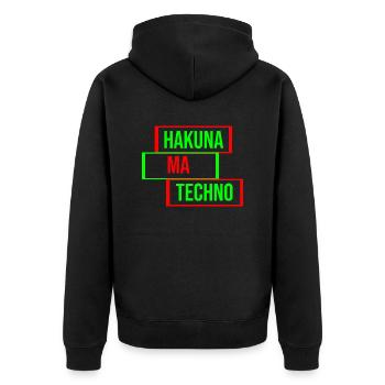 Citation de musique techno - Veste à capuche bio Premium Unisexe - noir - Dos - Nico (187cm)