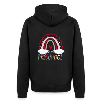 Bonjour cadeau préscolaire - Veste à capuche bio Premium Unisexe - noir - Dos - Nico (187cm)