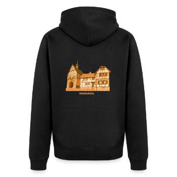 Oberursel Taunus Hochtaunus Hessen - Unisex Premium Organic Zip Hoodie - black - Back - Nico (187cm)