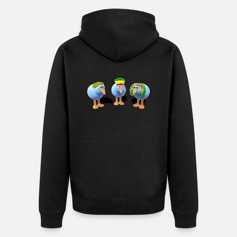 Trois petits oiseaux reggae - Veste à capuche bio Premium Unisexe - noir