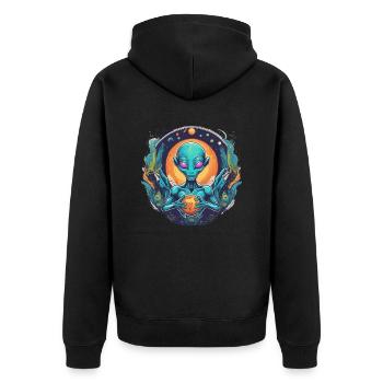 Alien - Unisex Premium Organic Zip Hoodie - black - Back - Nico (187cm)