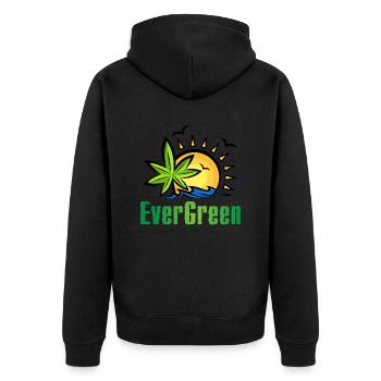 Marijuana Ever Green - Unisex Premium Organic Zip Hoodie - black - Back - Nico (187cm)