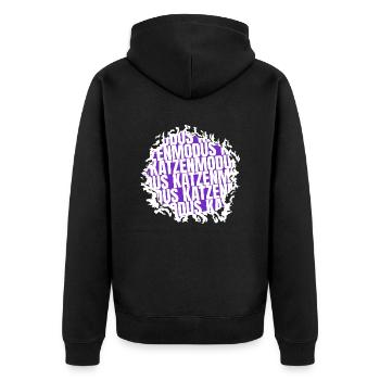 lieben geek perserkatze seekatze lustiger spruch - Unisex Premium Bio Zip Hoodie - Schwarz - Hinten - Nico (187cm)