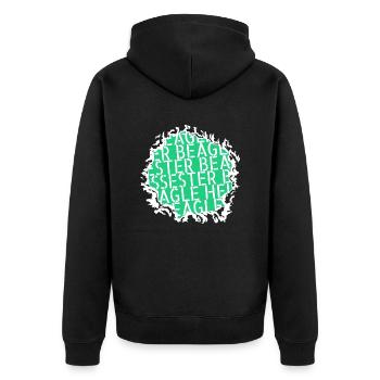 geburtstagsgeschenk windhund bullterrier - Unisex Premium Bio Zip Hoodie - Schwarz - Hinten - Nico (187cm)
