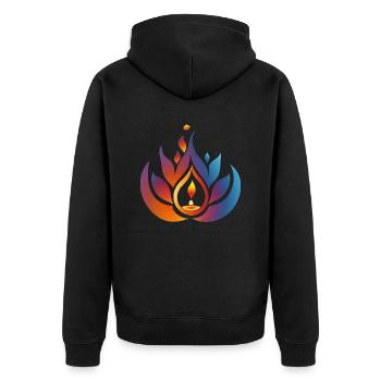 Happy Diwali - Unisex Premium Bio Zip Hoodie - Schwarz - Hinten - Nico (187cm)