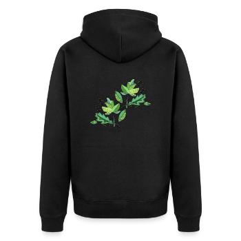 Liste - Unisex Premium Bio Zip Hoodie - Schwarz - Hinten - Nico (187cm)