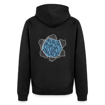 Bitcoin Lover Present Family Trip Jokes Fun - Unisex Premium Organic Zip Hoodie - black - Back - Nico (187cm)
