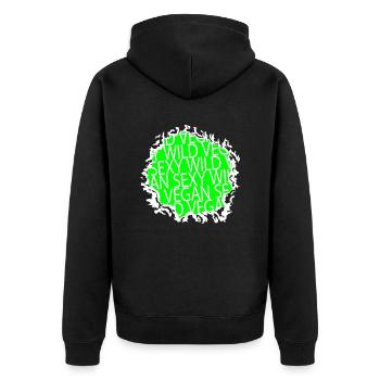 Gift Idea Health Organic Veganism - Unisex Premium Organic Zip Hoodie - black - Back - Nico (187cm)