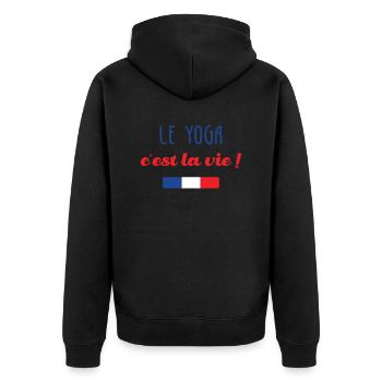 Le Yoga c'est la vie ! - Veste à capuche bio Premium Unisexe - noir - Dos - Nico (187cm)