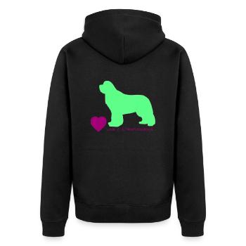Love is a Newfoundland 012 - Unisex Premium Bio Zip Hoodie - Schwarz - Hinten - Nico (187cm)