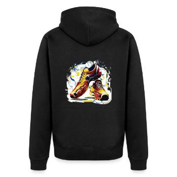 Football Shoes (Artwork Collection) - Unisex Premium Organic Zip Hoodie - black - Back - Nico (187cm)