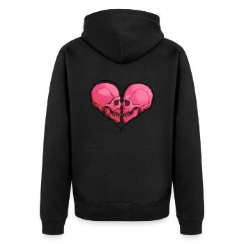 Skullheart - Unisex Premium Bio Zip Hoodie - Schwarz - Hinten - Nico (187cm)