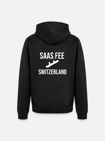 Saas Fee Snowboarders - Unisex Premium Organic Zip Hoodie - black