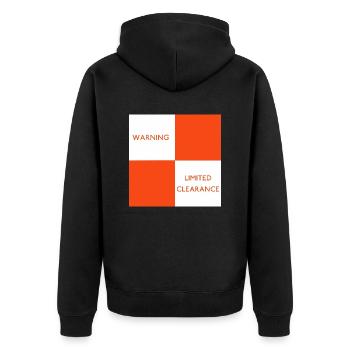 Railway Limited Clearance warning sign - Unisex Premium Organic Zip Hoodie - black - Back - Nico (187cm)