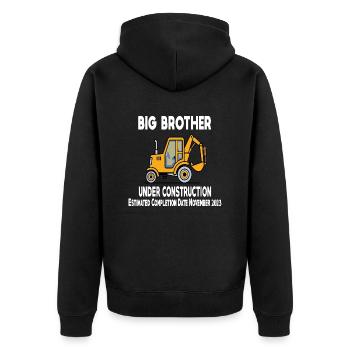 Big Brother Under Construction Vintage - Unisex Premium Organic Zip Hoodie - black - Back - Nico (187cm)