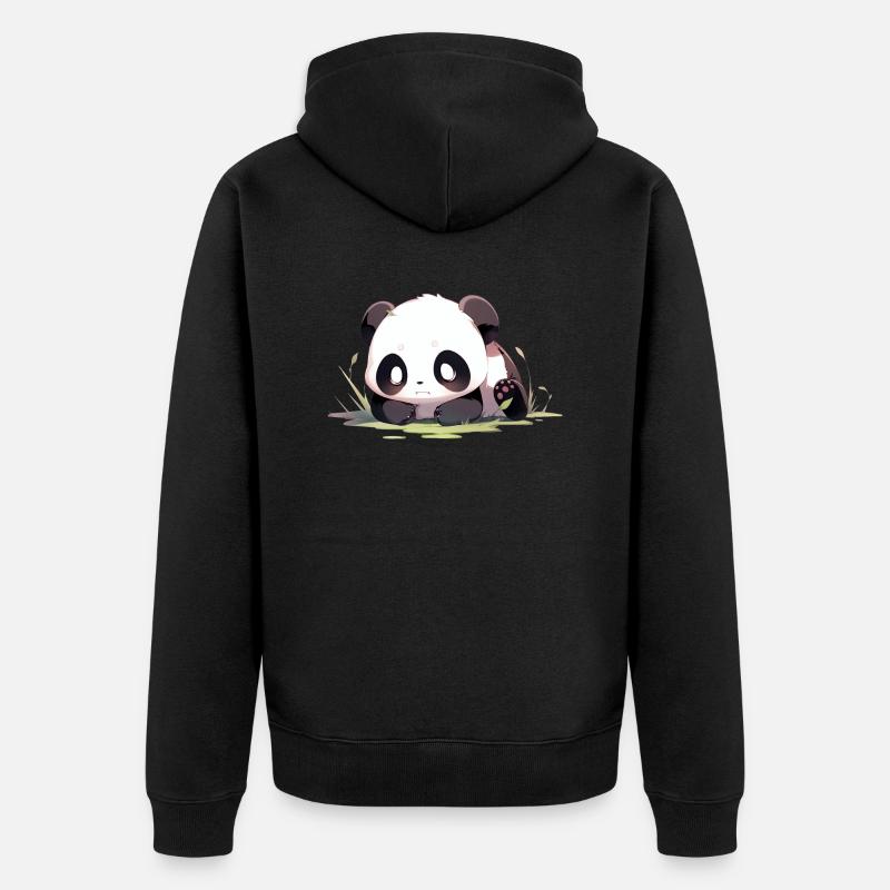 Panda mignon - Veste à capuche bio Premium Unisexe - noir