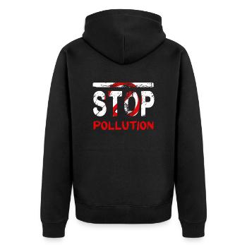 Stopper la pollution - Veste à capuche bio Premium Unisexe - noir - Dos - Nico (187cm)