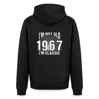 Vintage 1967 rétro 57 ans - je ne suis pas vieux, - Veste à capuche bio Premium Unisexe - noir - Dos - Nico (187cm)